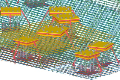 Barton Malow prizes the ability of Trimble's Tekla software's ability to quickly put previously overlooked details in 3D models of rebar design (such as these anchor-bolt embeds).