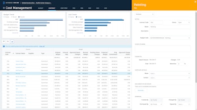 BIM 360 Cost Management lets users create, edit, and view supplier contracts using the details fly-out panel and streamline the contract document creation process using the contract generator to compile appendices from multiple locations into a single package.