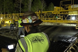 The remote-controlled Terex Bid-Well 4800RC paver has helped Superior Construction achieve a labor savings of approximately 20 hours per pour.