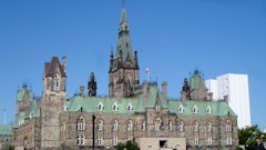 The West Block building while under restoration in 2010.