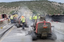 Redi Services uses three robots simultaneously to efficiently remove bridge deck concrete.