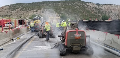 Redi Services uses three robots simultaneously to efficiently remove bridge deck concrete.