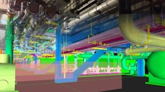 Screen shot of a photo of a project shows both the original image as well as a 3D model image of the same work area.