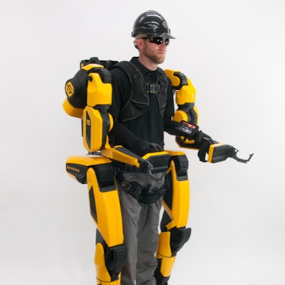 This is the Sarcos Guardian XO exoskeleton designed for use in the construction industry.