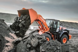 Hitachi Zw220 6 Wheel Loader Moving