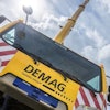 The Group’s total lifting equipment line now includes more than 80 models, including rough-terrain cranes, all-terrain cranes, lattice and telescopic boom crawler cranes, truck cranes and more. Shown is the Demag AC 220-5.