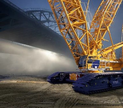 The acquisition of Demag marks Tadano's entry into the lattice boom crawler crane market. Shown is the Demag CC 2800-2.