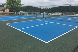 Experienced pickleball players appreciate that the new rubber makes the surface non-slip and more impact absorbing and less jarring and easier on their joints than acrylic-coated asphalt.