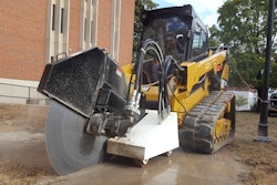 Being attached to a skid steer, the attachment can be used in almost any terrain.
