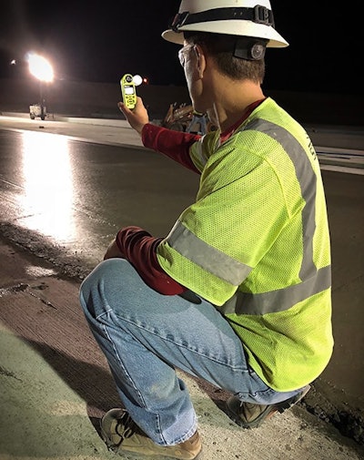 Testing the surface humidity on a regular basis helps regulate the curing process.