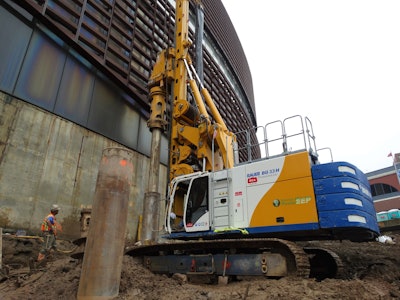Urban’s BAUER BG Drilling Rigs extracted cores of up to 4 ft. in diameter while drilling into a multitude of 10- to 20-ft. boulders from 16 to 25 ft. below grade.
