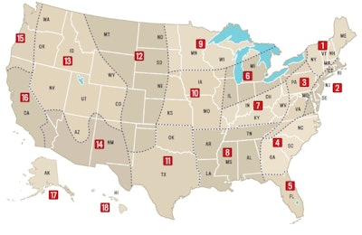 The Old Farmer’s Almanac uses a unique, age-old formula that’s traditionally 80% accurate to predict weather conditions. The United States is broken down in to 18 different regions for forecast prediction.