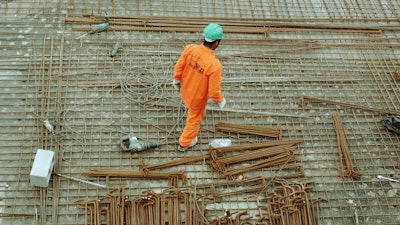 Construction Man Walking For Fatigue