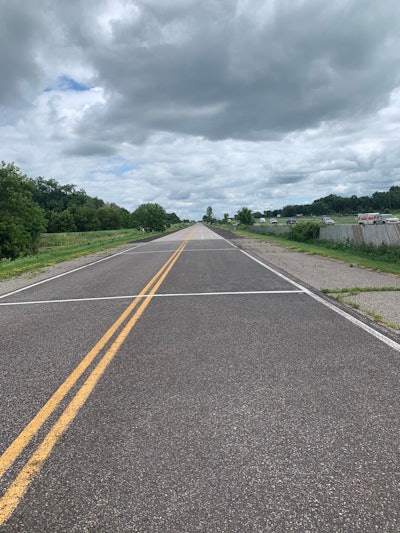 While NCAT uses trucks that simulate traffic, MnRoad's Mainline test section (to the right) is an actual section of Interstate 94 being driven on my the traveling public. The mainline test section is 3.5-miles of Interstate traffic diverted from the parallel westbound I-94 between Albertville and Monticello, MN.