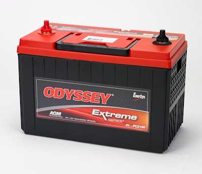 Unlike maintenance-free flooded lead acid batteries that have a liquid electrolyte, an AGM battery contains a glass mat separator made of fiberglass that is placed between each plate to absorb the electrolyte. This makes the battery spill-proof with no additional water or electrolyte ever needed.