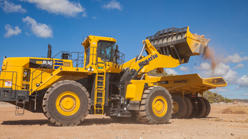 Telematics is one innovation more construction companies are pursuing, often under the leadership of the equipment manager. Pictured is Komatsu’s new WA900-8 Wheel Loader equipped with the company’s Komtrax Plus telematics system that provides immediate remote diagnostics of machine health and performance.
