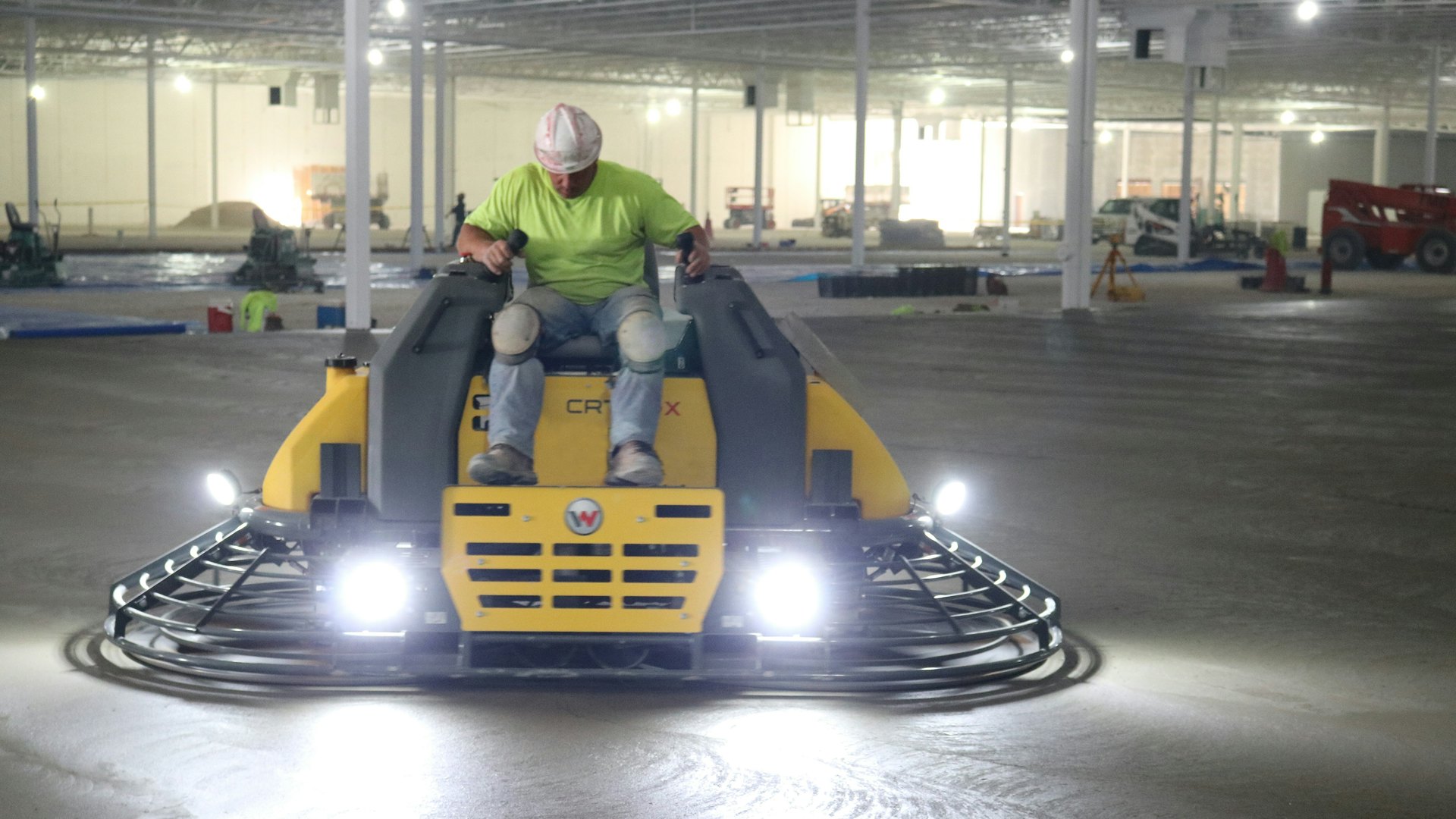 Wacker ride top on power trowel