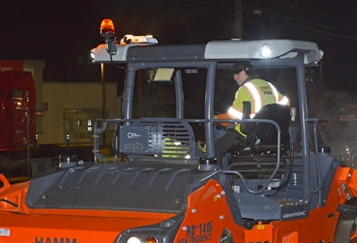 Machine sensors represent one of the biggest areas of technological innovation that a construction company can benefit from. Hamm’s HCQ system utilizes sensors and GPS receivers (see left side of canopy) to measure soil rigidity and create compaction maps, helping roller operators compact surfaces in a more precise and productive fashion.
