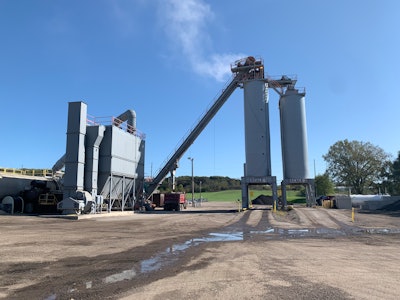 In the Madison market, company growth has been huge for the company. The location features a 350 tph Gencor plant with two 200-ton silos and two 300-ton silos and that capacity is still not enough to serve the needs of the area.