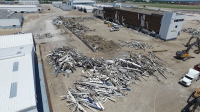 The fast track abatement schedule by 1 Priority was immediately followed by demolition of the structures. Demolition also included salvage of remaining equipment and recycling of metals.