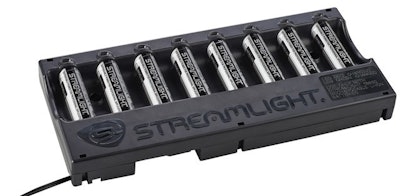 STREAMLIGHT battery charger charges up to 8 batteries at once and includes charging status display