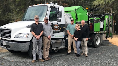The Asphalt Restorations team (from left) Left to right: Miller Spivey, Mike Spivey, Jacob Hixon, Allison Becraft, Scott Becraft.