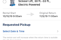 United Rentals Mobile App Equipment Return Screenshot
