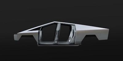 The Cybertruck is built with an exterior shell designed for durability and passenger protection. Starting with the exoskeleton, every component is designed for strength and endurance, from Ultra-Hard 30X Cold-Rolled stainless-steel structural skin to Tesla armor glass.