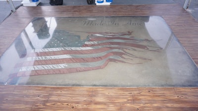 Decorative concrete flooring with dye by Ameripolish.