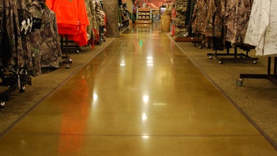 Decorative concrete flooring with dye by Ameripolish.