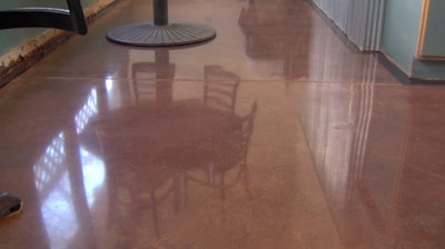 Stain with Curecrete's RetroPlate polishing system over it.