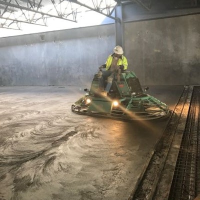 Pan floating of slab.