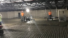 Drive-in laser screeds can be used for controlled elevation raking and strike-off.