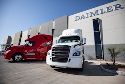 Freightliner Cascadias outside the all-new Goodyear, AZ PDC