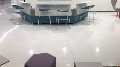 Rockett's installation of the overlay for Comcast won the grand prize in the polished concrete category of Sika Schofield Decorative Concrete Awards.