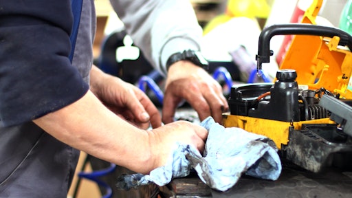 In the construction industry, small engine mechanics may work on generators, construction equipment and tools such as chainsaws.