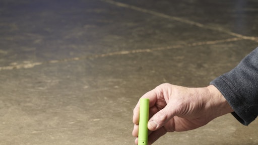 The Rapid RH from Wagner Meters measures moisture below the surface of the concrete slab.