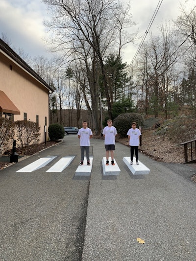 The three student designers are (from left) Ryan Winters, George Gillen and Dillon Fleksher. As part of their contest entry, they conducted an online pedestrian safety survey (https://www.surveymonkey.com/r/NGQW3F3), which is open through mid-February for anyone interested in taking it.