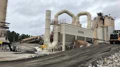 During Winter maintenance in 2018 the company installed a new dryer drum to replace the previously worn unit. They chose a Meeker Freedom Air Baghouse for this location.