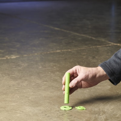 The Rapid RH from Wagner Meters measures moisture below the surface of the concrete slab.