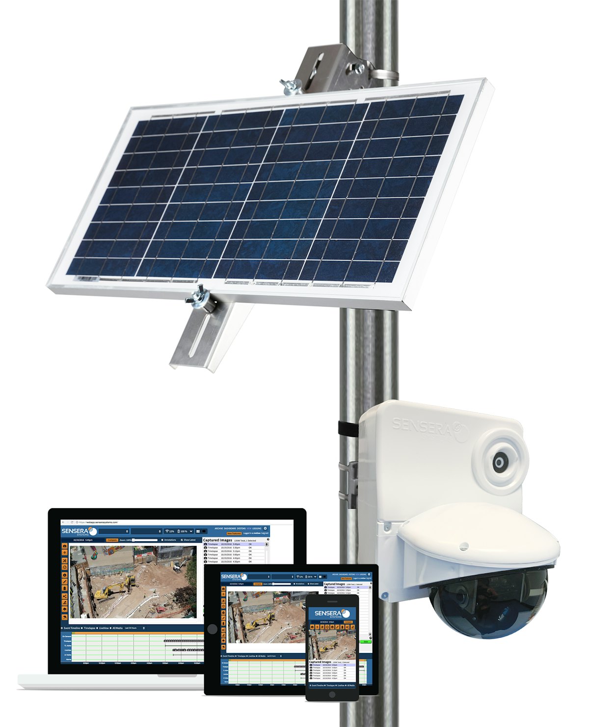 PTZ500 Panoramic Solar Jobsite Camera From Sensera Systems For