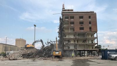 Target Contractors demolishing the Florentine building in Florence, SC.
