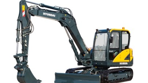 The new Hyundai HX85A model is the company’s first compact excavator included among the A Series machines, and the first to be designated an HX model number. The largest of Hyundai’s compact excavator models.