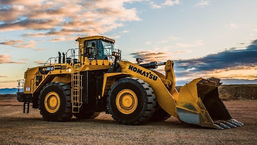 Komatsu's WA800-8, the 254,700 lb. (115,530 kg) wheel loader, is designed to load 60-100 ton haul trucks in quarry, aggregate, and mining applications.