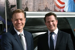 Daniel Pitzer (left) handing over the U.S. market responsibility for mobile cranes to Pierre Bilgeri (right).
