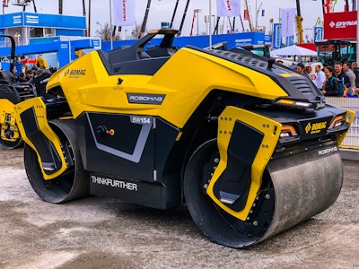 Launched at bauma 2019, BOMAG introduced the ROBOMAG BW154, a fully autonomous tandem roller for asphalt compaction.