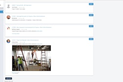 Screenshot of an example conversation between members of fictional construction company, Wilson Fisks Development, shows different folders organizing information.