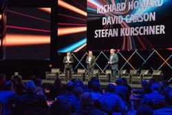 David Carson, Richard Howard and Stefan Kurschner address Freightliner and Western Star dealers at DTNA's annual dealer meeting.