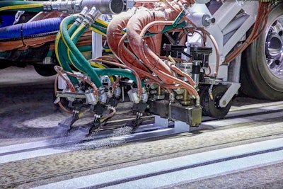 3M's Connected Roads All Weather Elements are compatible with most pavement marking binders including paint, epoxy, methyl methacrylate and thermoplastic. The elements are dropped on the binder as part of a double-drop system, along with glass beads.