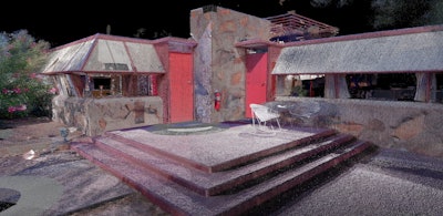 Image of a point cloud created using reality capture technology at Frank Lloyd Wright's Taliesin West home.